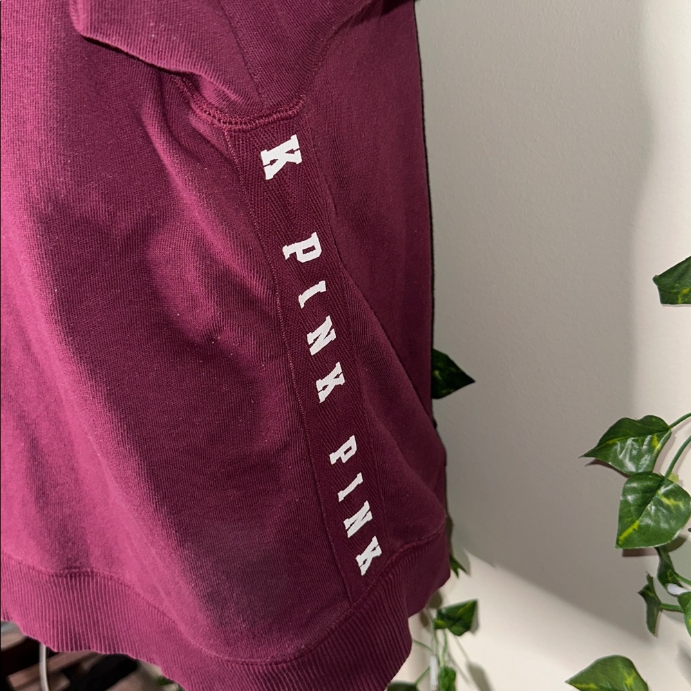 VS PINK Maroon Loose Fitting Quarter Zip - Picture 3 of 7